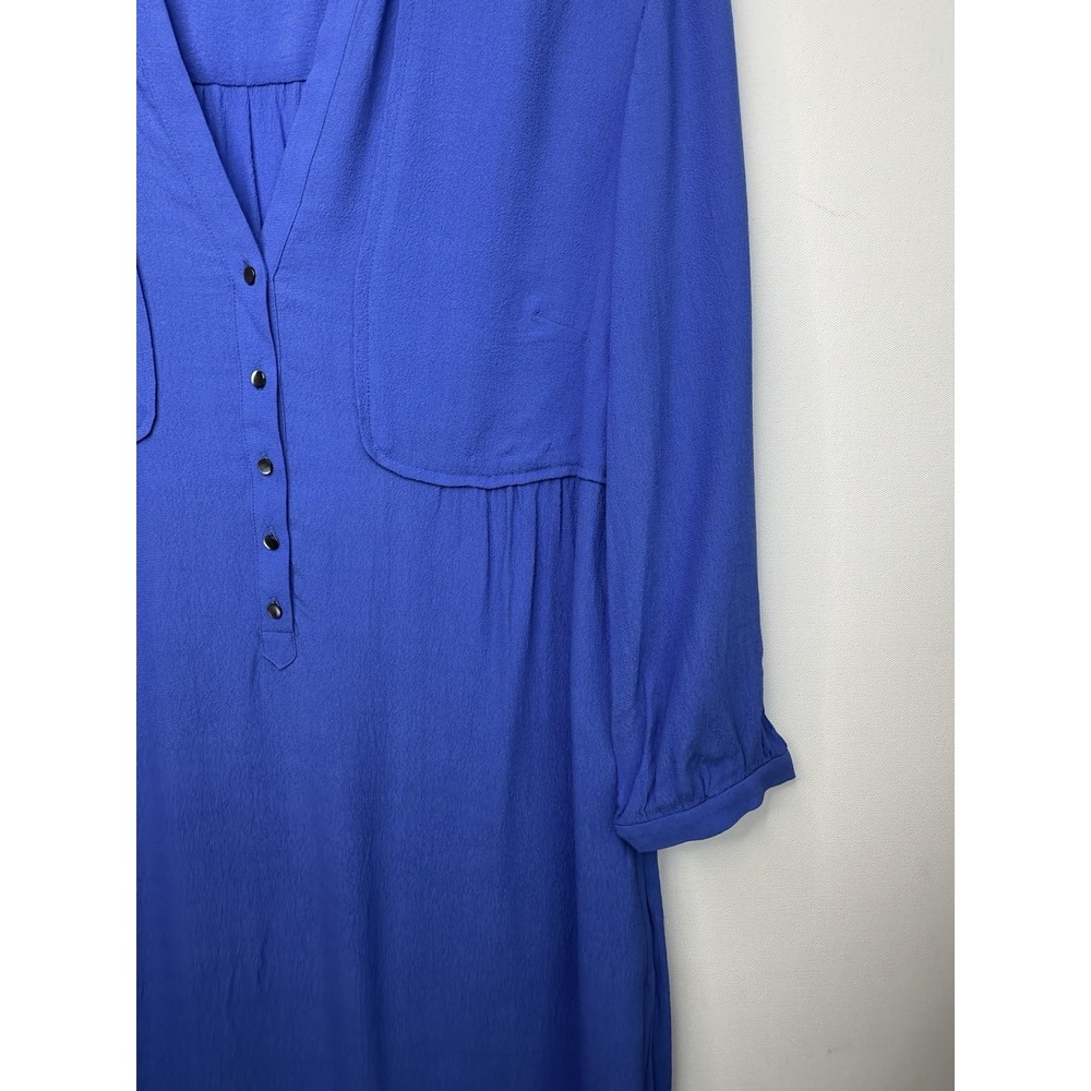 Anthropologie Maeve Taryn Crepe Shift Dress Womens Size 8 Royal Blue - Picture 4 of 12